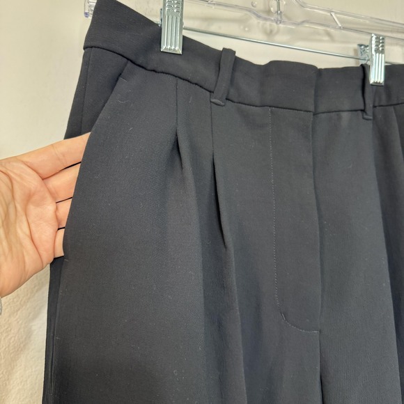 Aritzia Wilfred The Effortless Pant Women's Size 10 Black Pleated High Rise - Picture 4 of 16